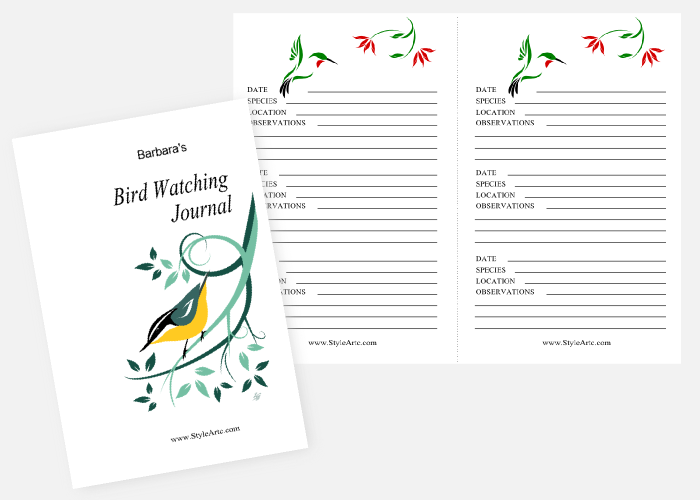 printable bird journal
