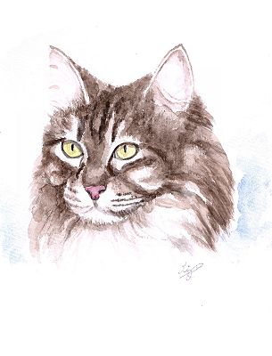 watercolor cat art